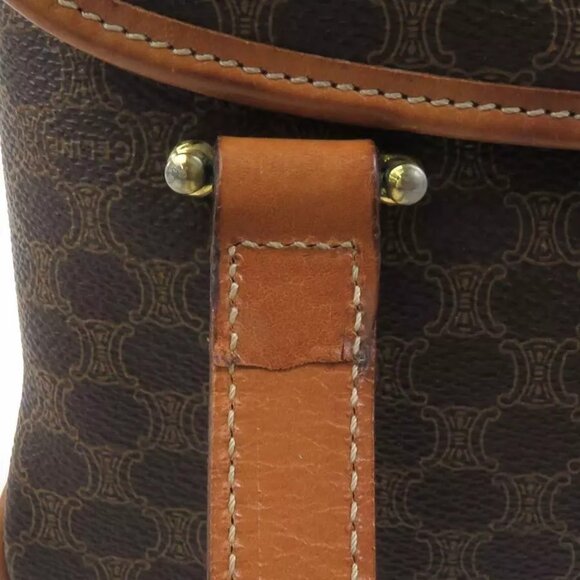 Auth CELINE Macadam Handbag Brown PVC/Leather/Goldtone authentic - Picture 8 of 16